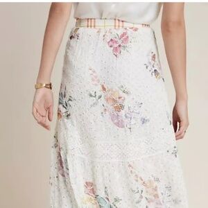 Anthropologie Verb Hannah Eyelette Maxi Skirt